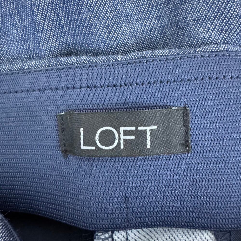 LOFT High Waist Skinny Pull On Pants Trousers Denim Chambray 8 - Picture 7 of 9